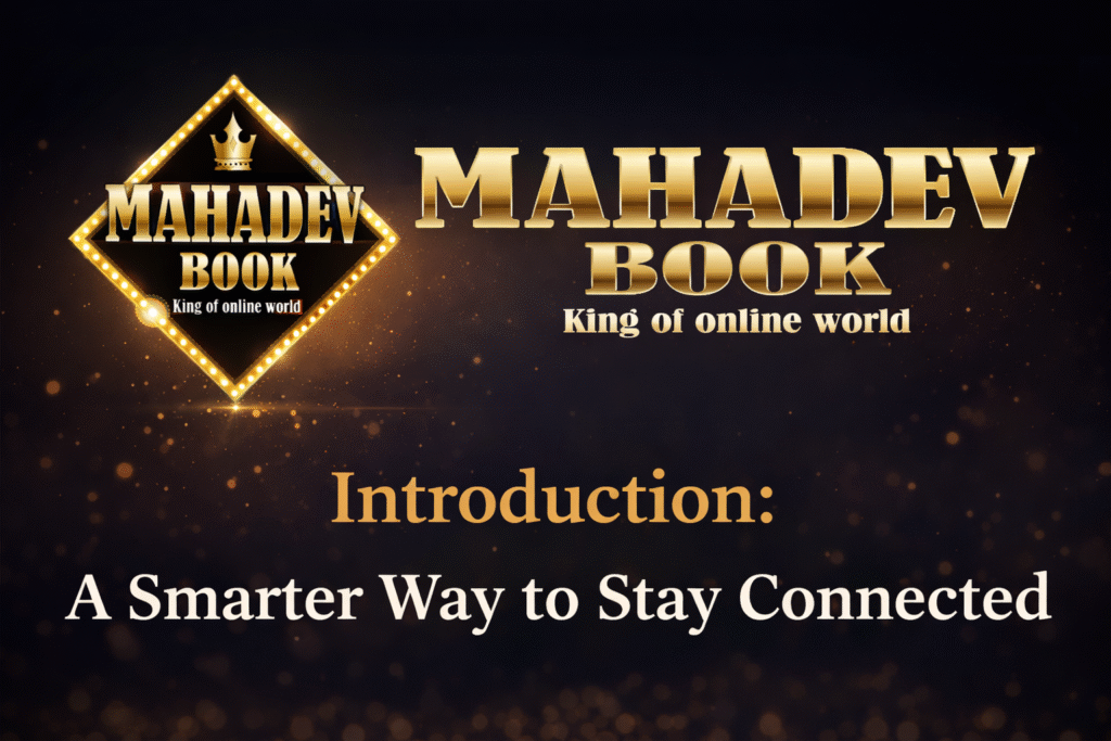Mahadev Book App introduction banner with logo – A smarter way to stay connected