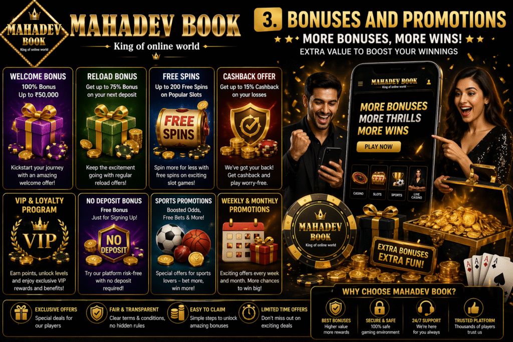 Mahadev Book casino bonuses free spins welcome offer gambling site