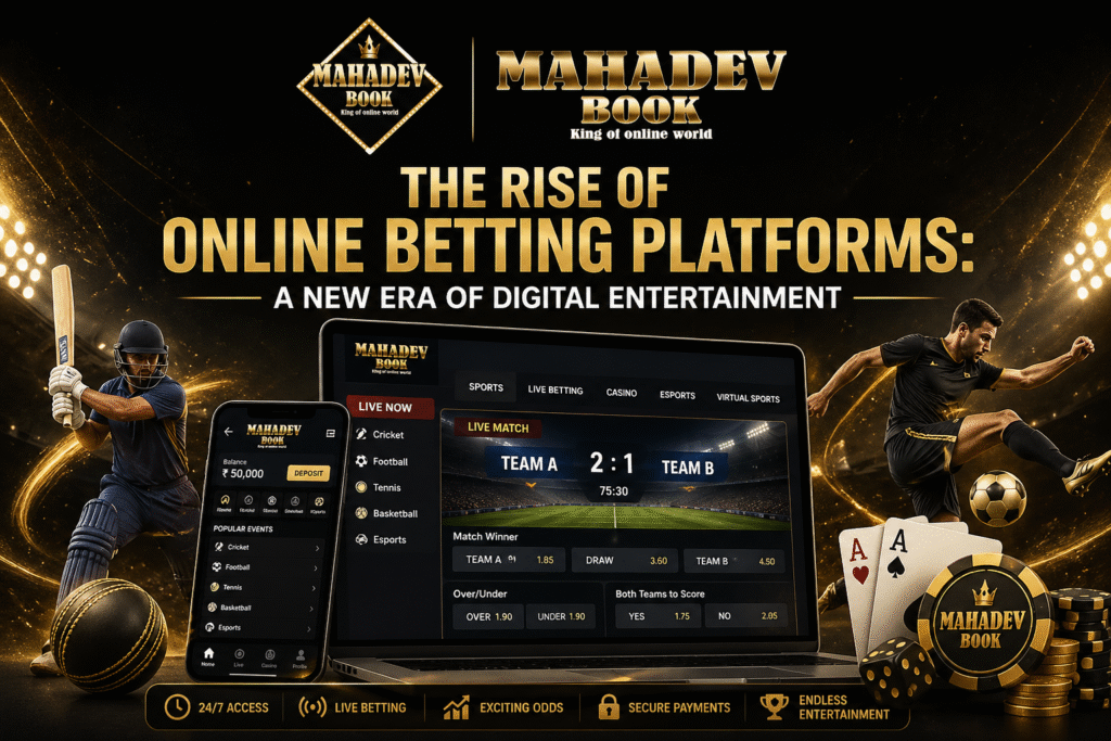 Online betting platform interface with sports betting and casino features